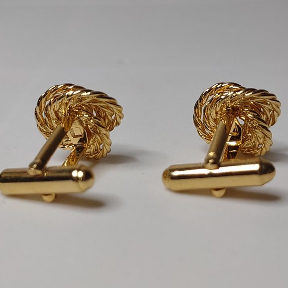 Gold Tone Knot Bullet Back Cufflinks - Picture 6 of 10